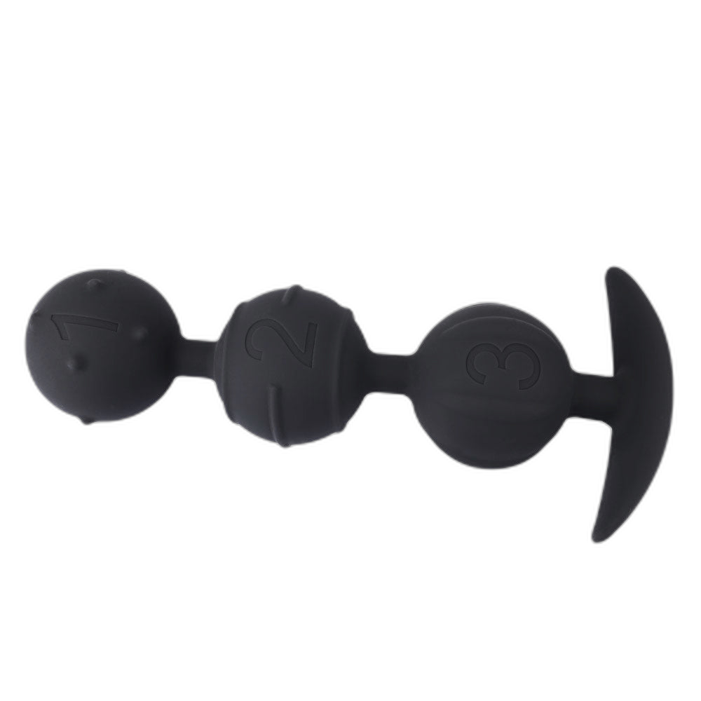 Caden - Silicone Anal Beads - 3 Beads with Tail