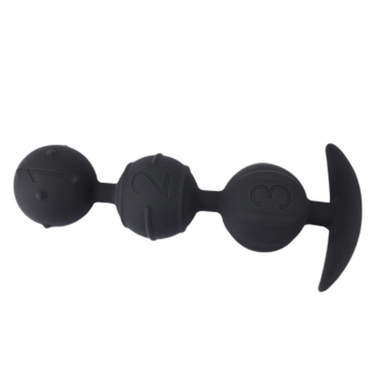 Caden - Silicone Anal Beads - 3 Beads with Tail