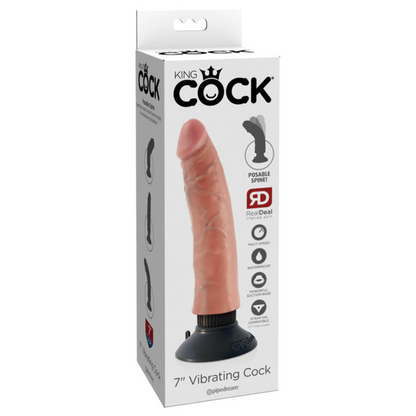 King Cock 7Inch Vibrating Cock - Light