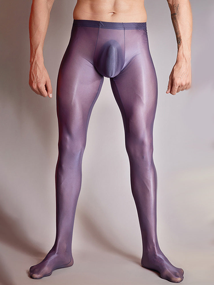 Men's Glossy Skin Tight Sheer Stockings 