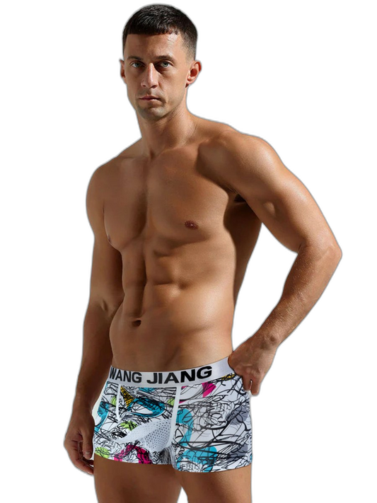3 Pack Men's Ice Silk Trunks with Separated Pouch Design