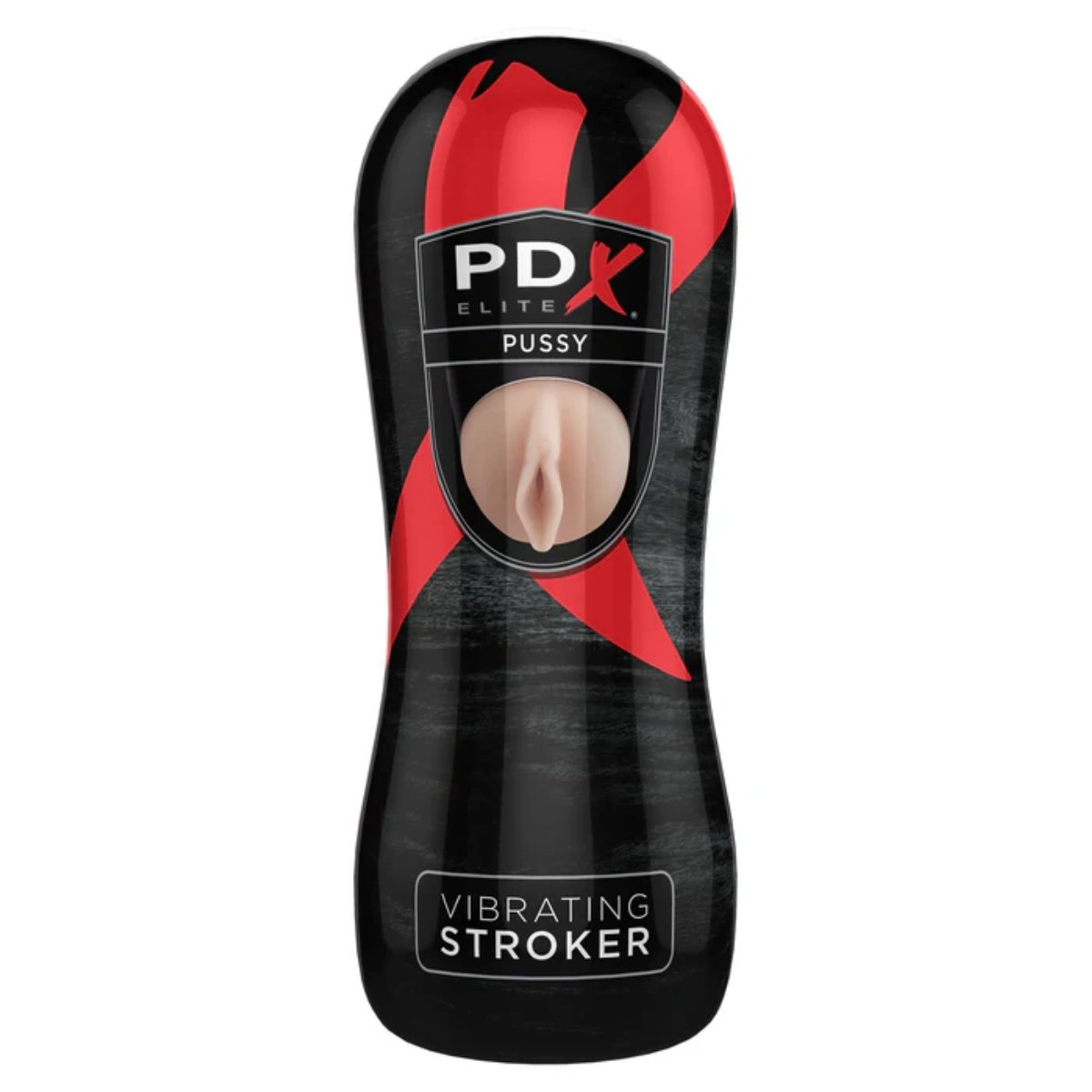 PDX Elite Vibrating Pussy Stroker - Light/Black