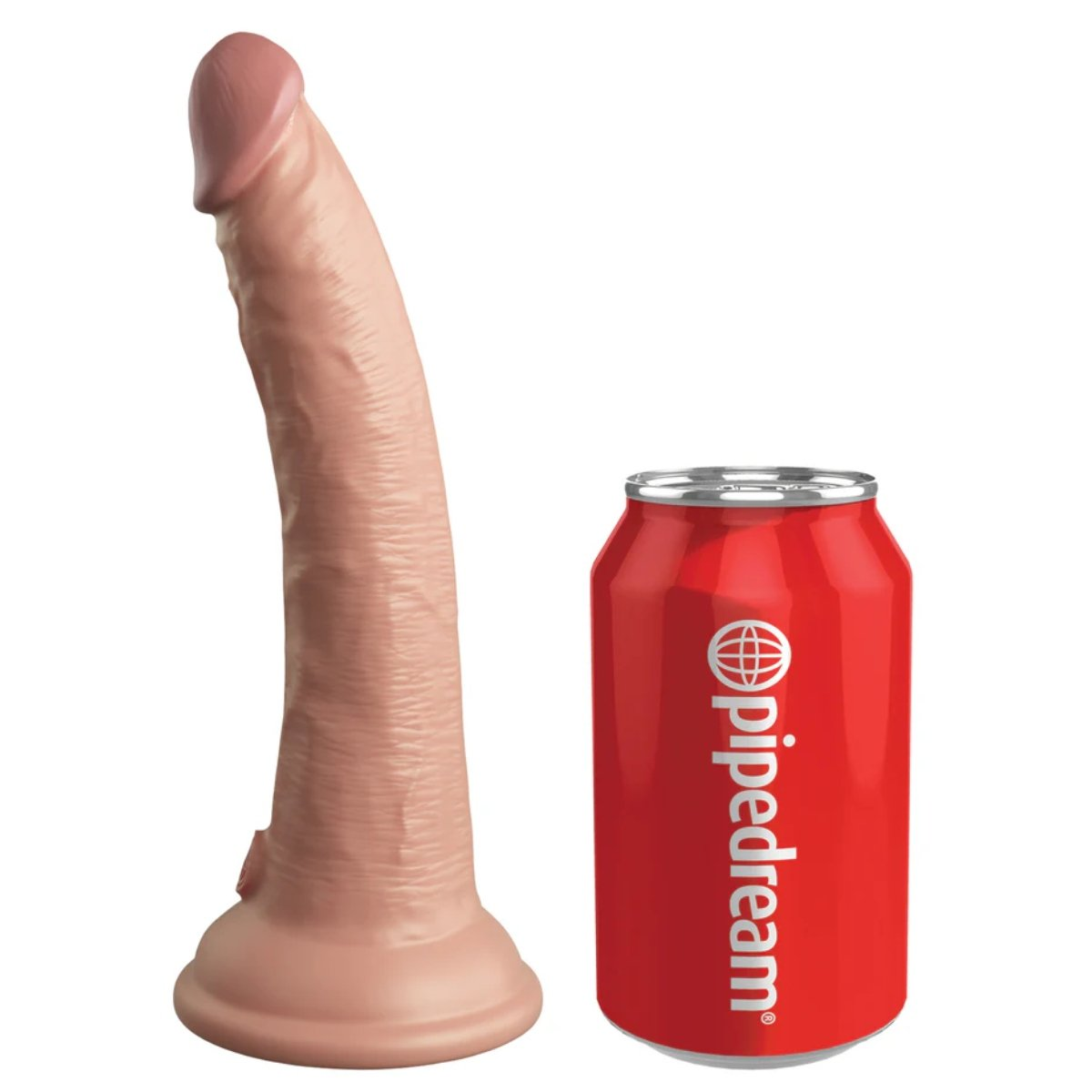 King Cock Elite 7Inch Vibrating Silicone Dual Density Cock with Remote - Light