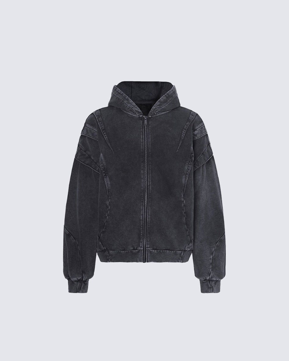 KIIKIOCLUB—Deconstructed Armor Zipper Hoodie
