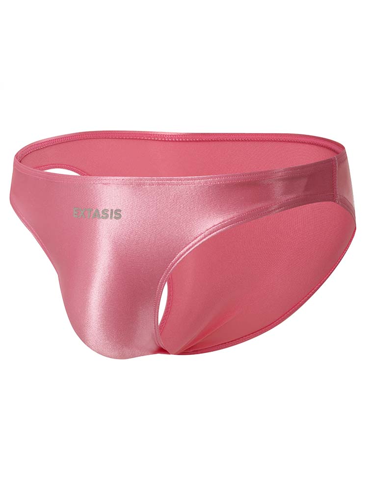 Men's Sexy Solid Color Satin Glossy Briefs