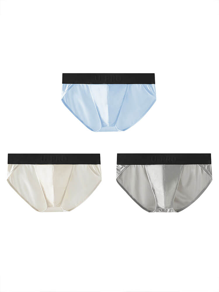 Men's Sexy Silk Ultra-Thin High-Slit Elastic Briefs