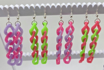 3D Printed Cuban Chain Earrings