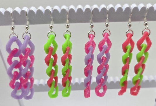 3D Printed Cuban Chain Earrings