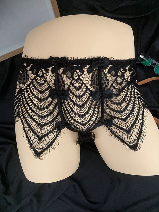 Sexy Sheer Lace Skirt Trim Crossdresser Jockstrap