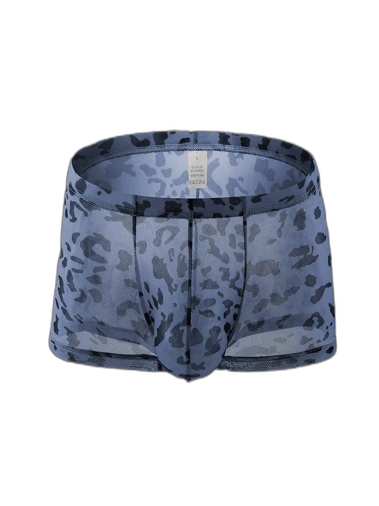 4 Pack Leopard Print See-through Mesh Trunks