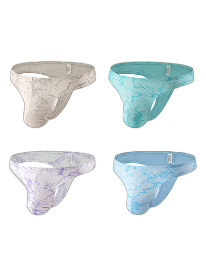 4-pack Men's Supportive Fit Lightweight & Airy Breathable Thong & Strings