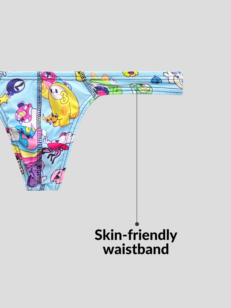 2 Pack Men's Low-Rise Sexy Print Thong