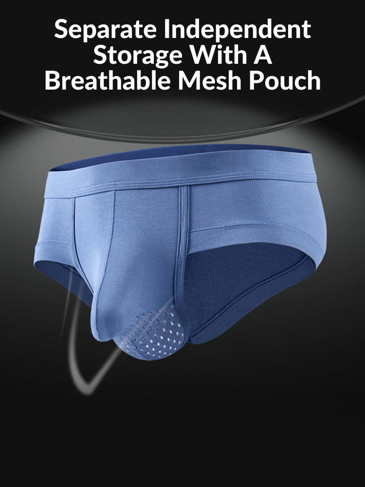 2 Pack Men's Breathable Pouch Separate Modal Briefs