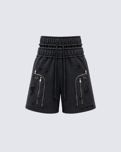 KIIKIO Utility Zipper Shorts