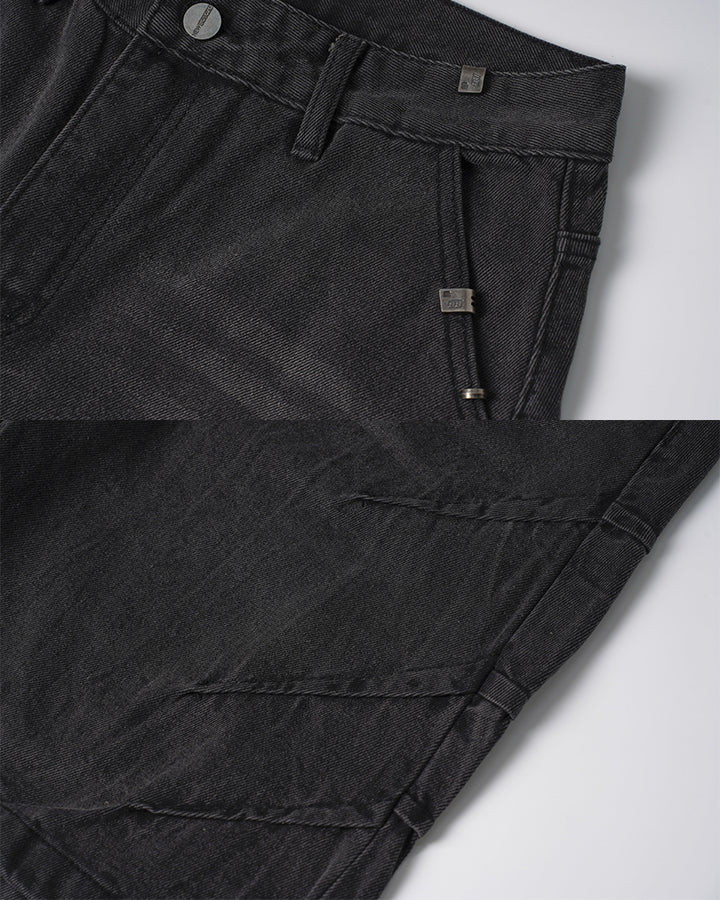 High Street Scratch Stitch Wide Denim Shorts