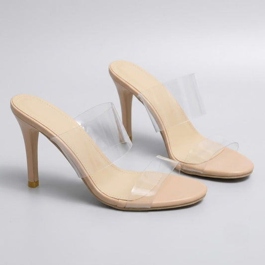 Aura Dual-Strap Clear Heels