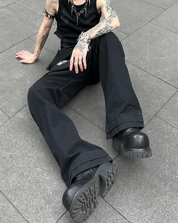 KIIKIO Y2K Graphic Flared Slim Fit Pants