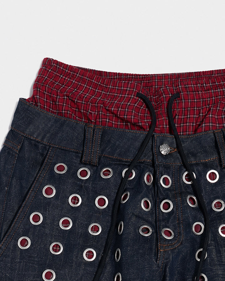 KIIKIO Punk Layered Jeans