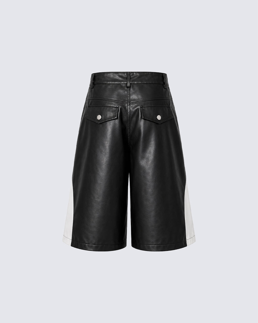 New Racing Moto Avant-Garde Contrast Panel PU Shorts