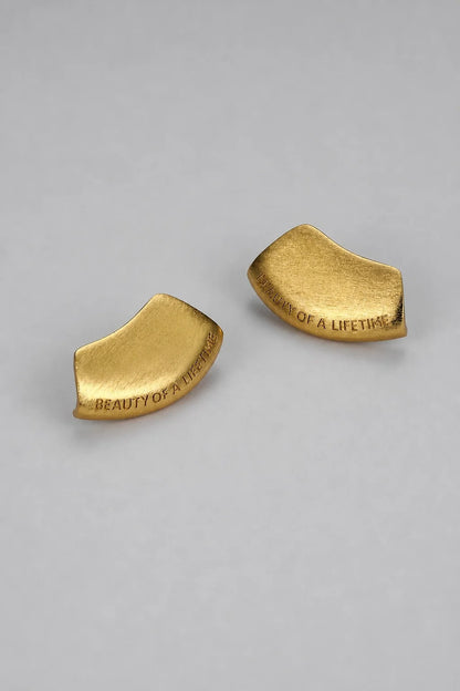 Modern Arc Earrings - Satin Finish Minimalist Jewelry,Unisex Style