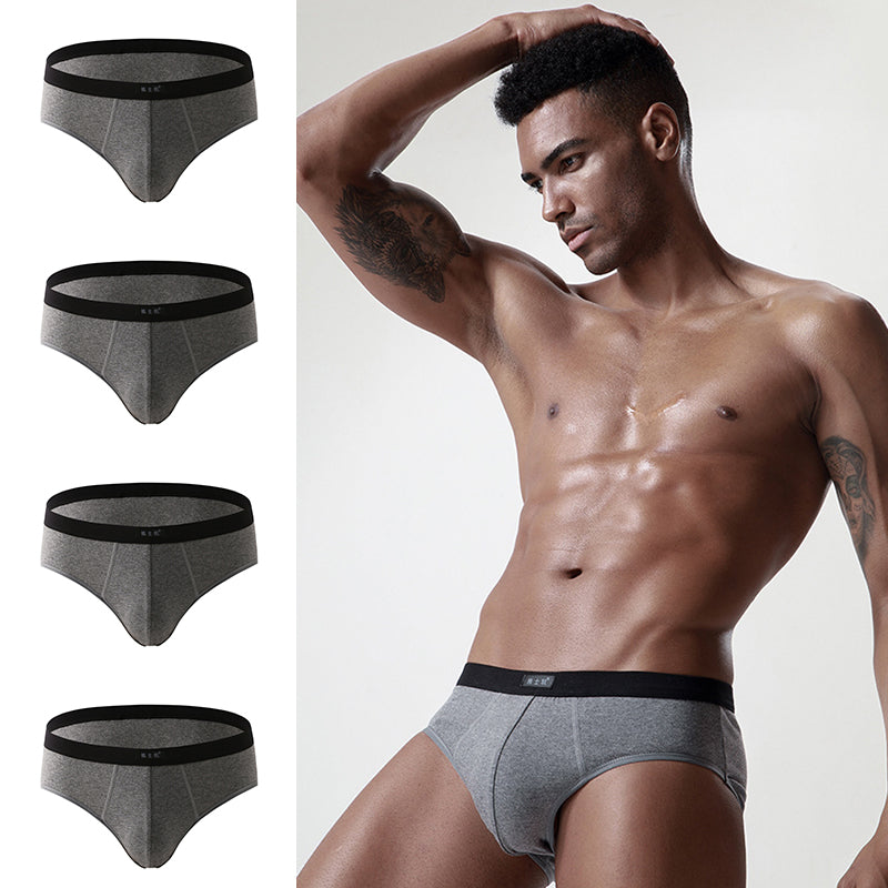 4 Pack Cotton Support U Convex Pouch Briefs