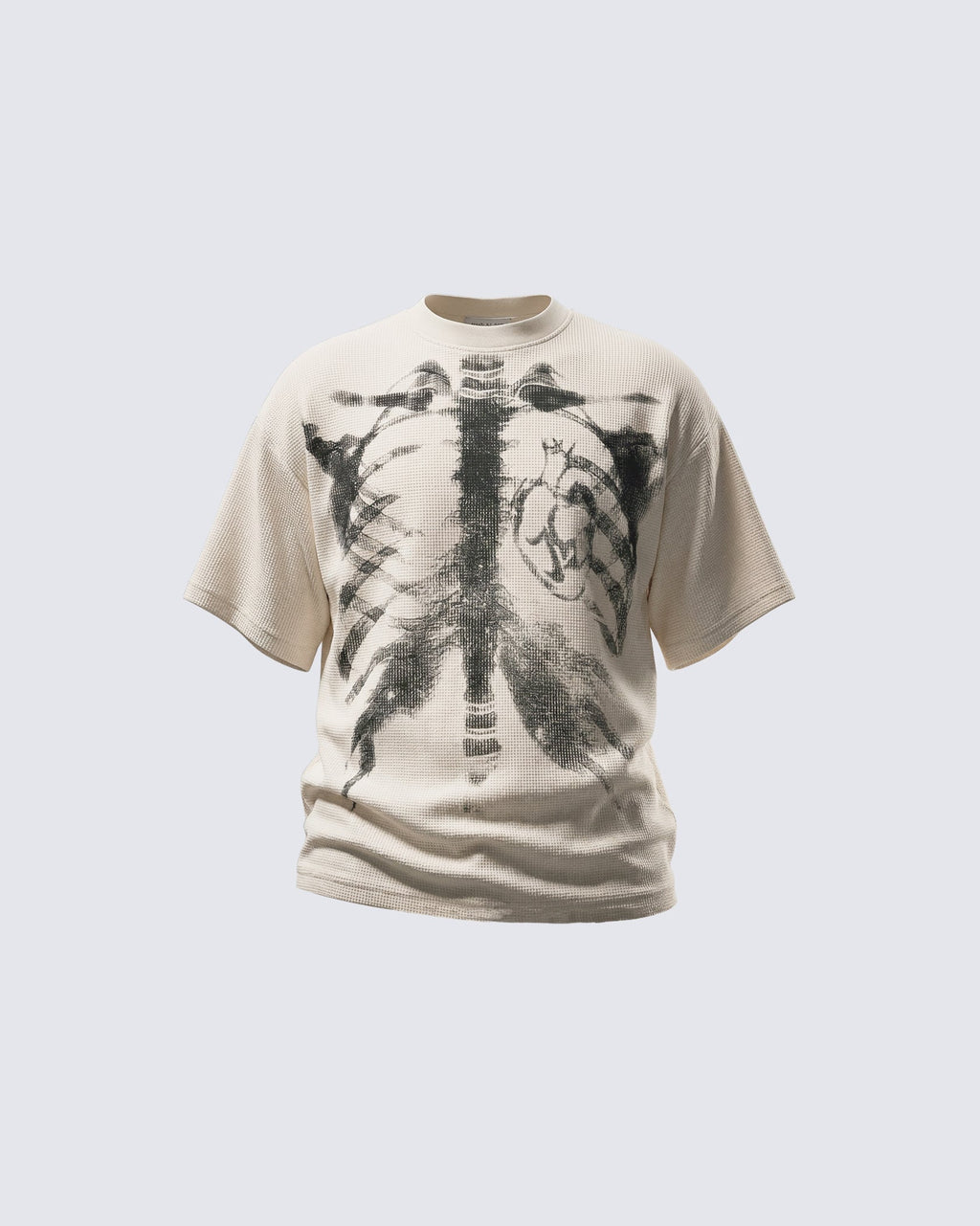 KIIKIO Skull Print Waffle T-Shirt