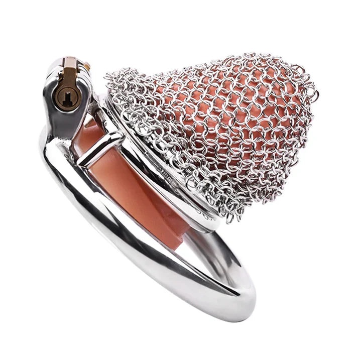 Flexible Stainless Steel Mesh Chastity Cage for Men – 5 Precision Sizes LKM-024