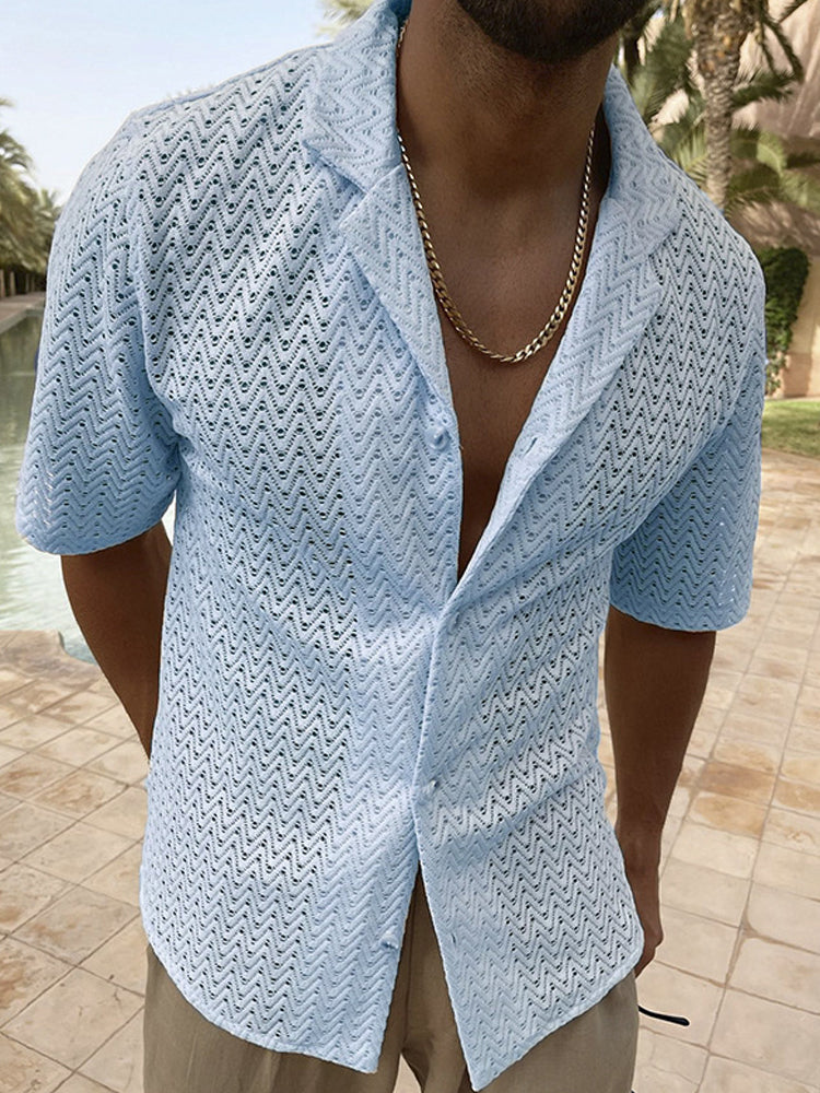 Men's Lace Cutout Shirt