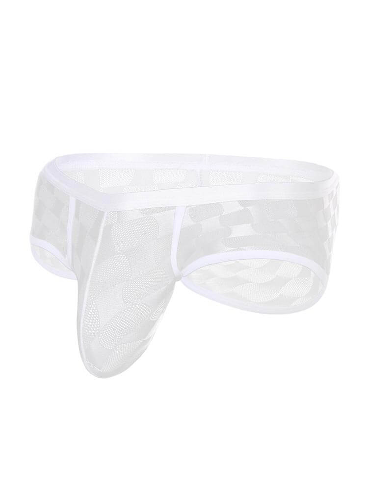 Men's Sexy Checkered Mesh Ultra-Thin Briefs