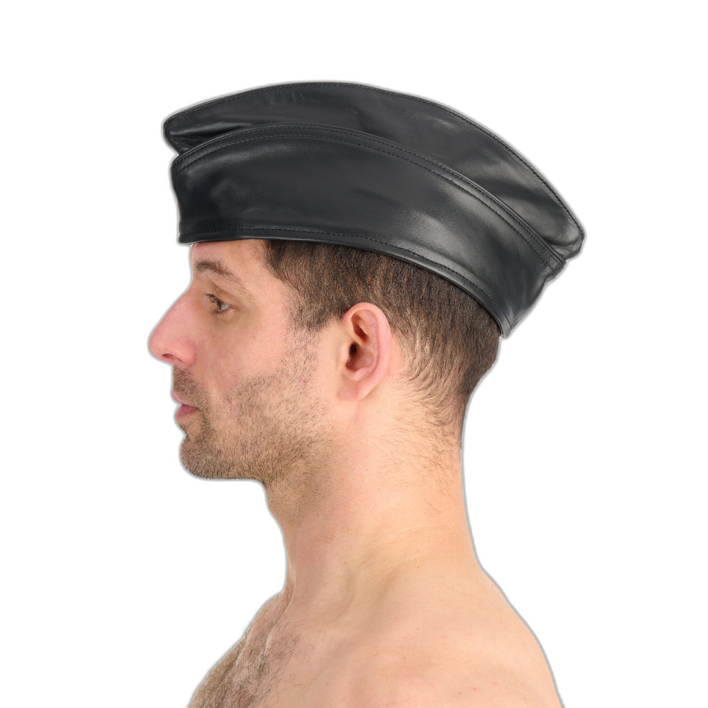 Prowler RED Leather Triangle Cap Black