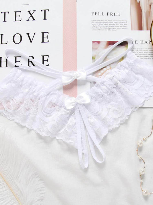 Men's Sexy Lace Bow Open-Crotch Briefs