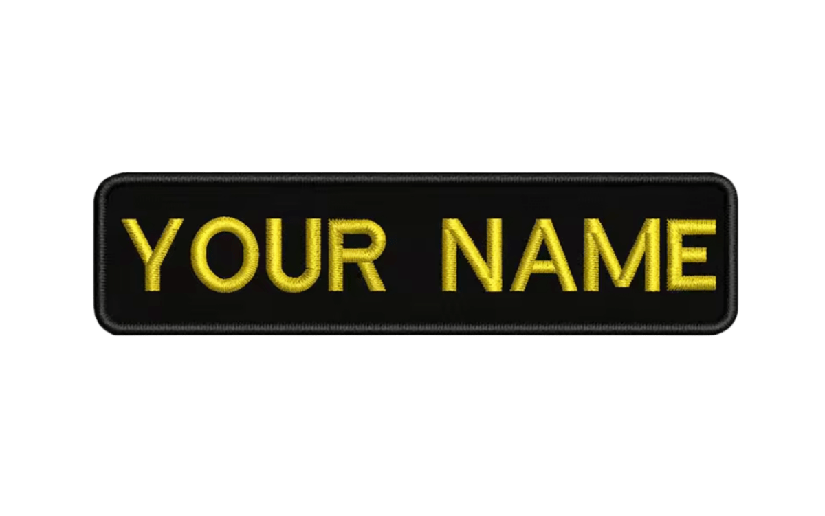 Custom Patch 10cmX2.5cm Black/Yellow