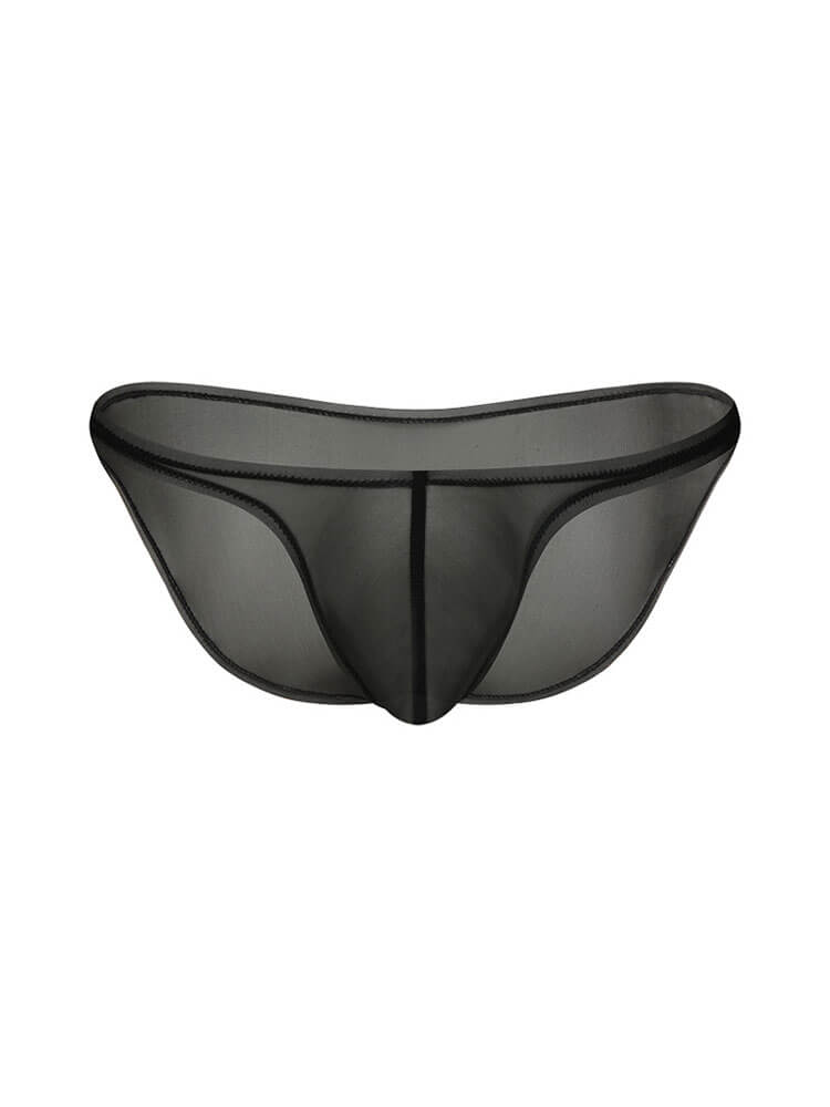 Men's Sheer Solid Color U-Pouch Thin Briefs