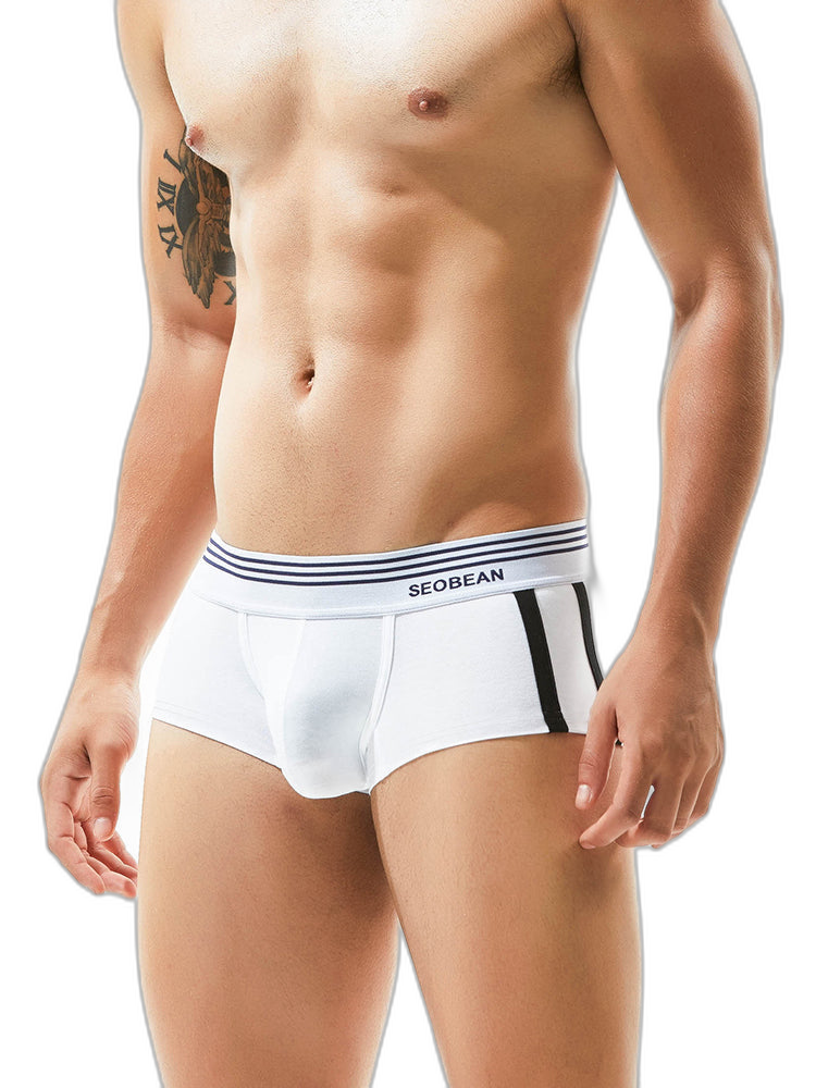Men's Slim-Fit Cotton Trunks - Low Rise & Lifting Support