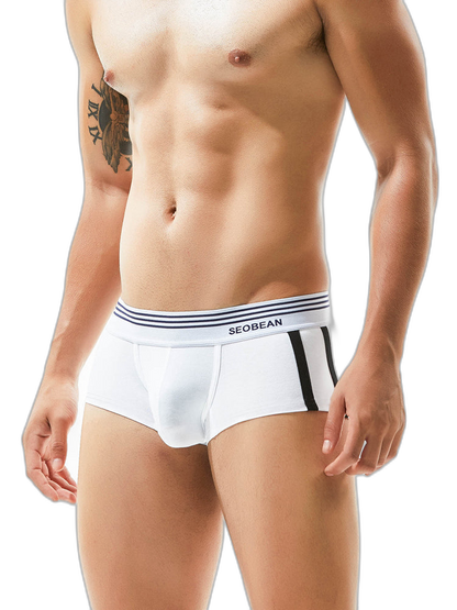 Men's Slim-Fit Cotton Trunks - Low Rise & Lifting Support