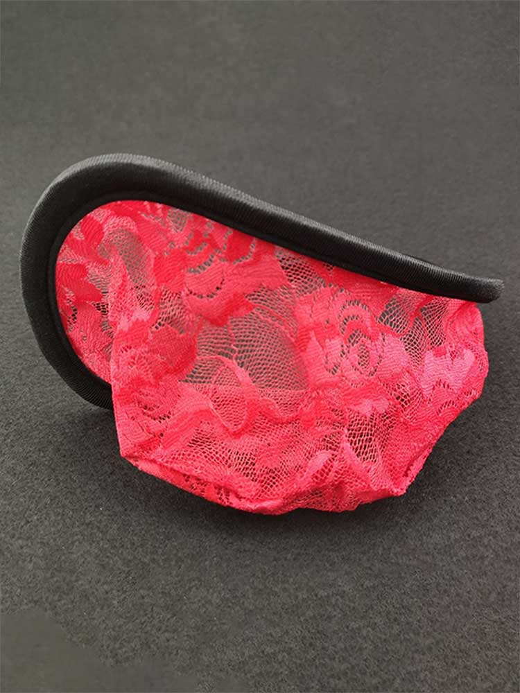 Men's Sexy See-through Lace C-String Backless Thong