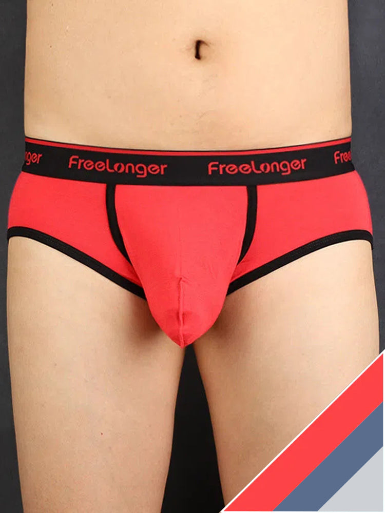 FreeLonger Men's Microfiber Covered Silky Touch Briefs