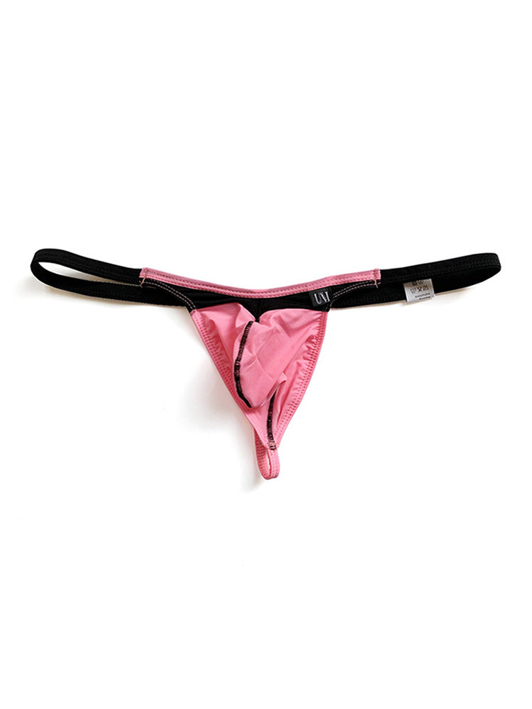 Men's Candy Color Semi Transparent Low Rise Thong