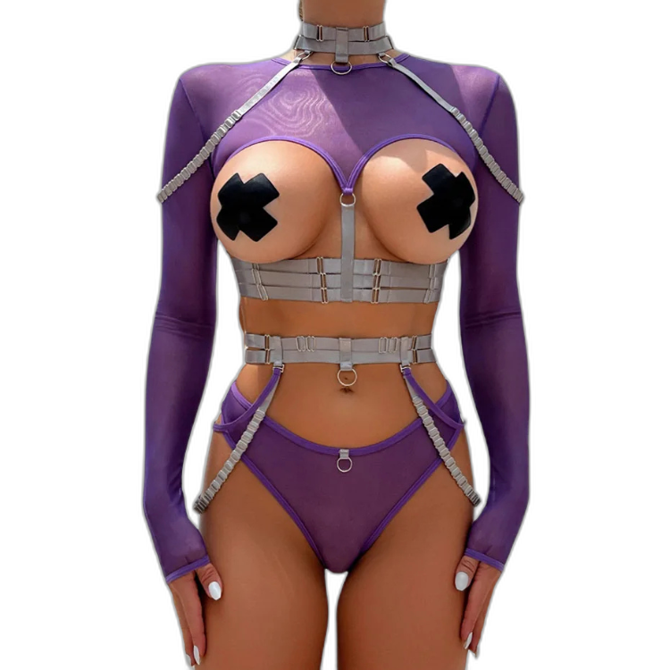 Unsubtle Temptress Bondage Bodysuit Set