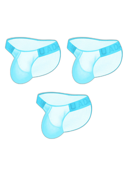 3 Pack Men's Semi-Transparent Comfortable High-Stretch Quick-Dry Bikini