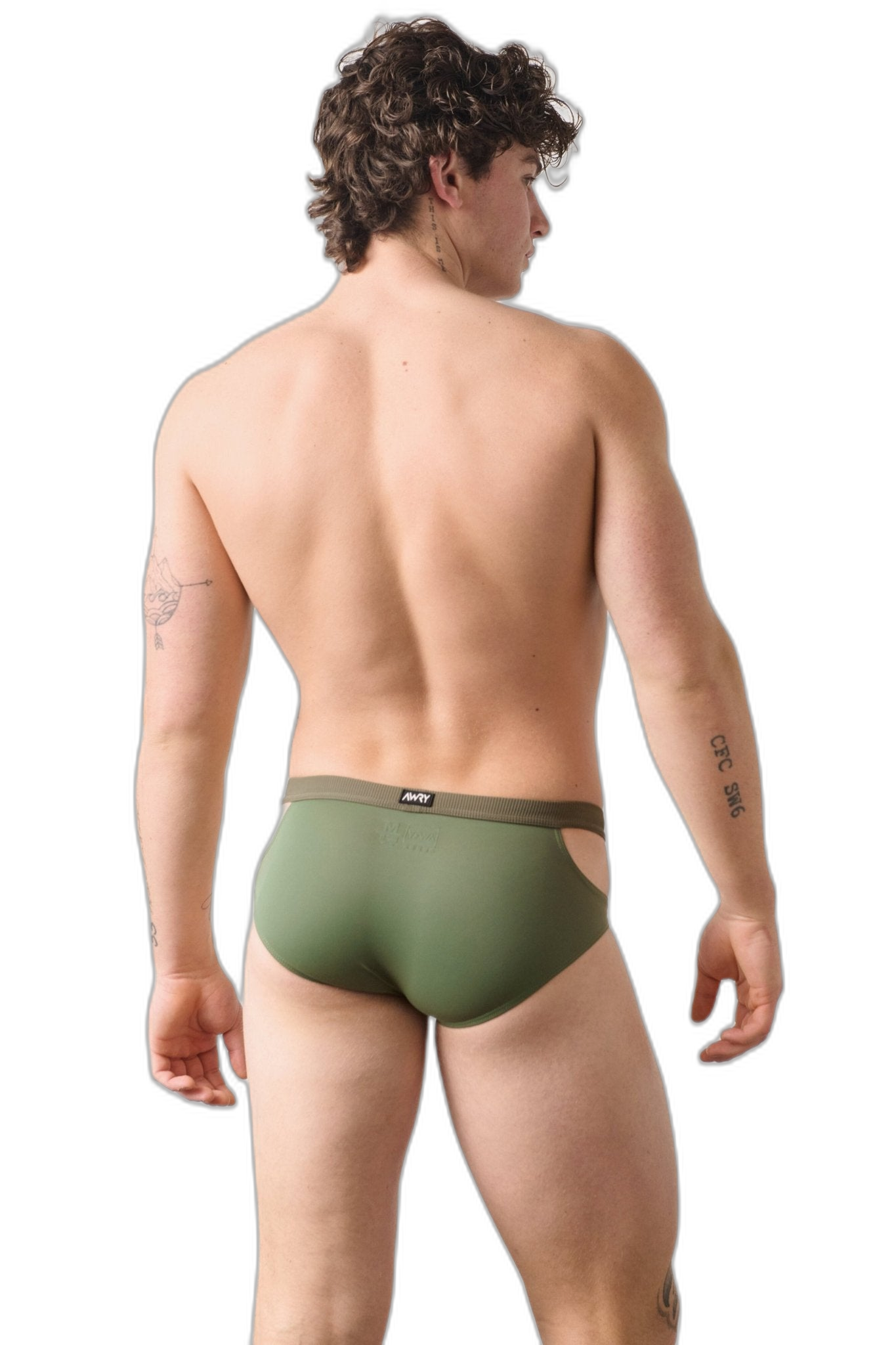 SURGE Split Swim Briefs - Army Green