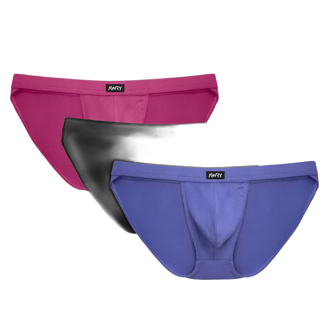 3 Pack RIBBED Tanga Briefs