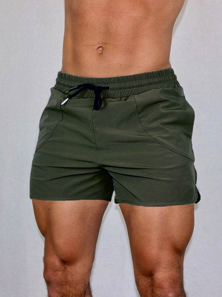 Men's Solid Outdoor Training Drawstring Shorts