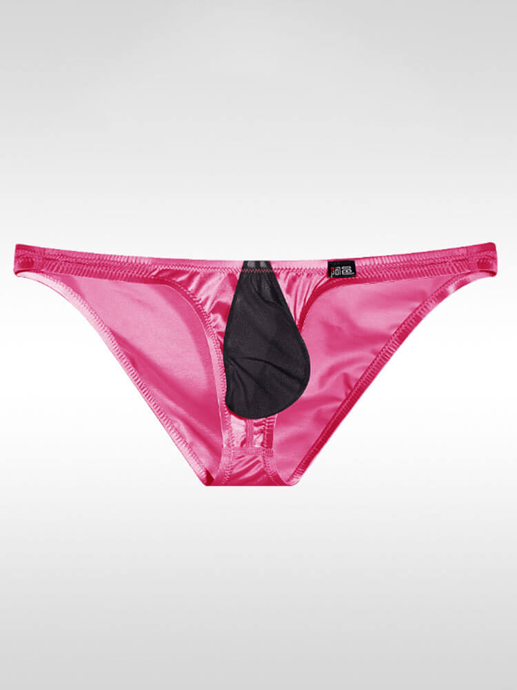 Men's Ultra-Thin Ice Silk Color-Blocked Briefs