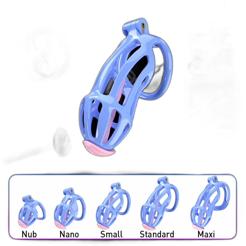 Damian - Resin Chastity Cage - Male Chastity Cage - With Five Rings And Urethral Catheter