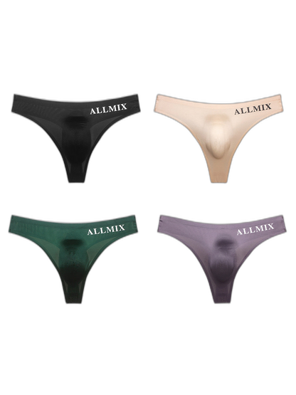 4 Pack ALLMIX Men's Sexy Seamless T-back Thongs