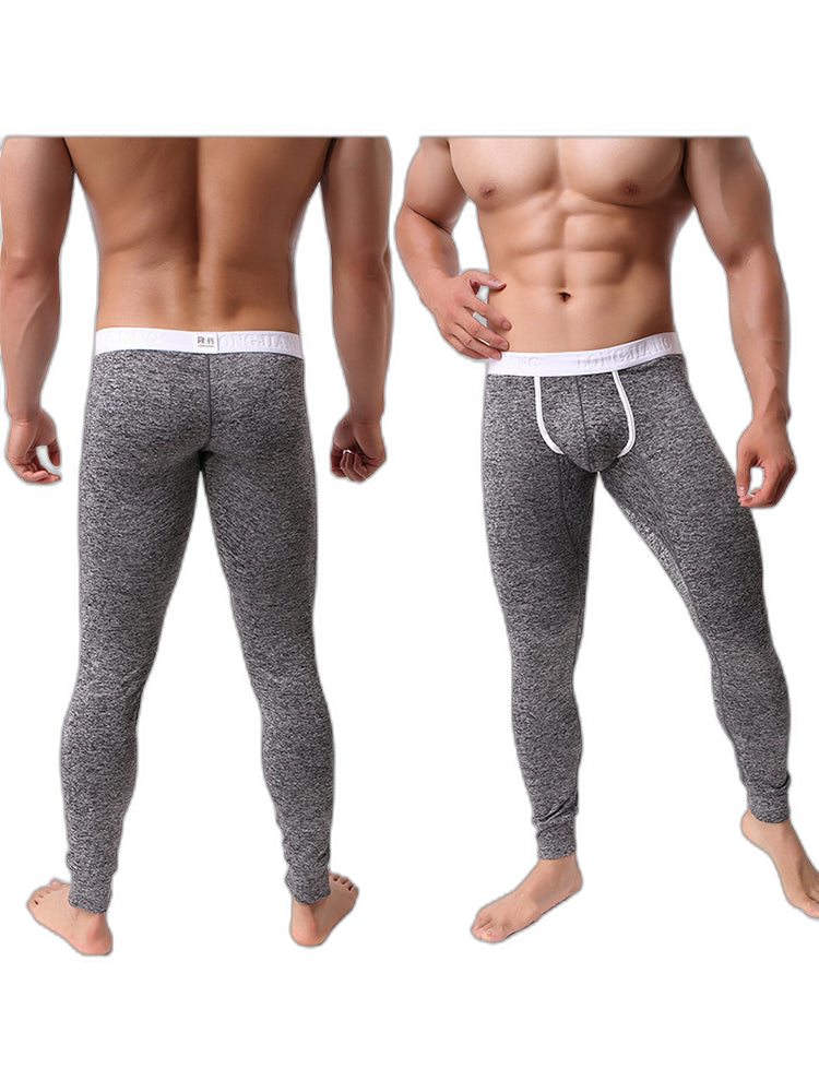 Men's U-Convex Pouch Sexy Base Layer Warm Pants Sleep Pants