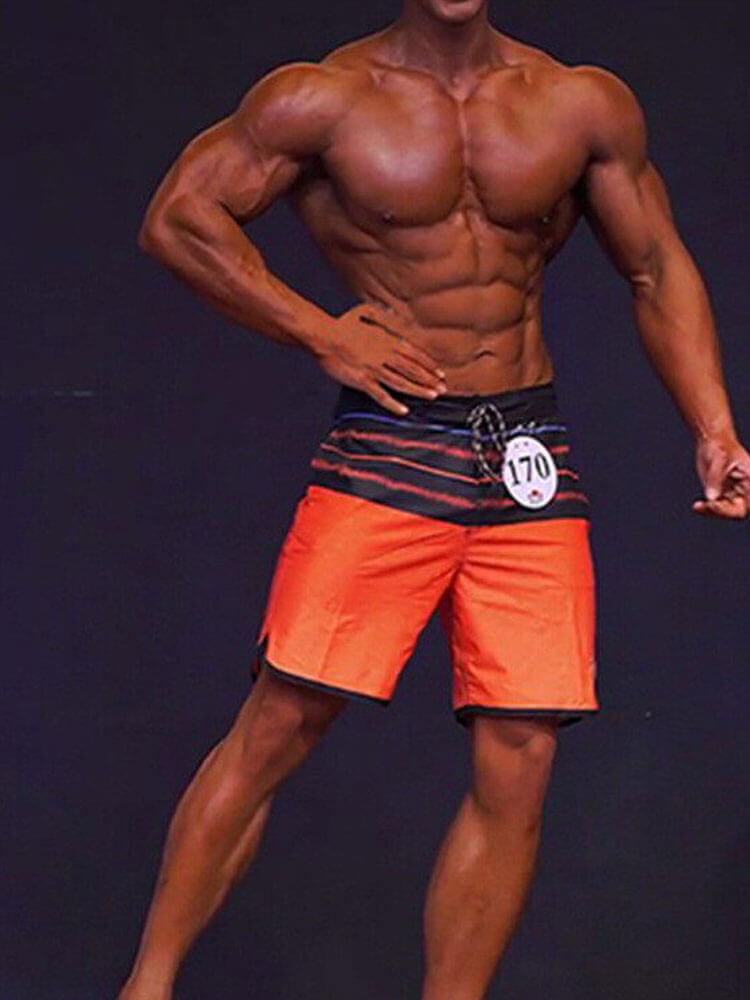Men's Printed Bodybuilding Beach Drawstring Shorts