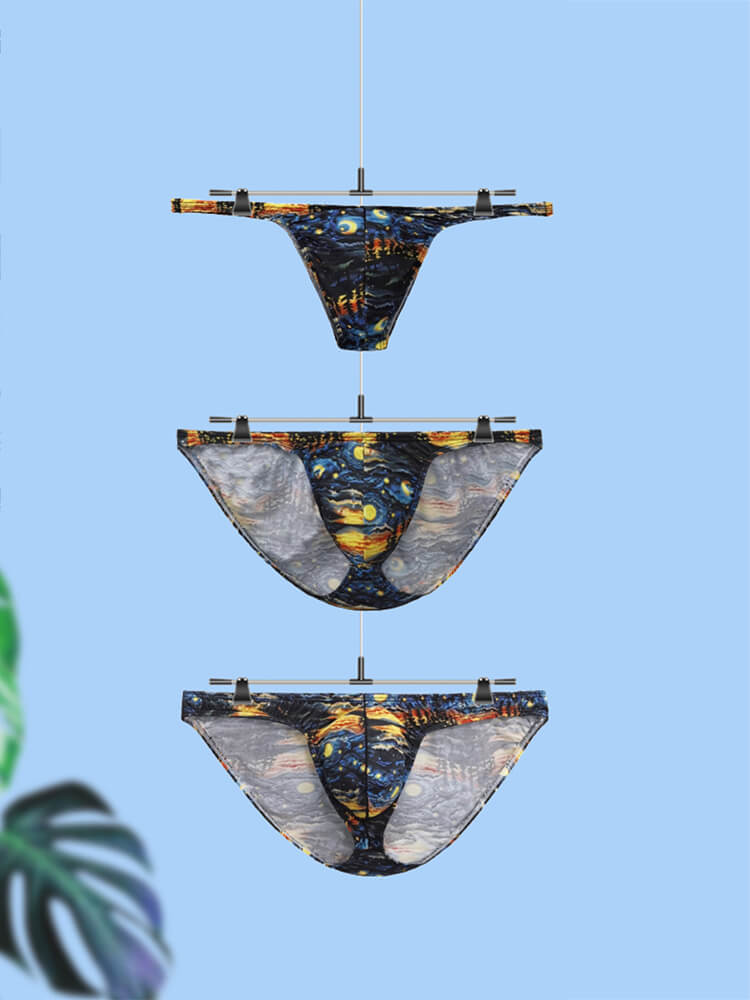 Men's Sexy Artistic-Print High-Cut Low-Rise Thong