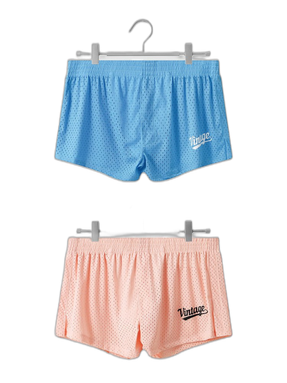 2 Pack Men's Seamless Comfort Quick-Dry Lightweight & Airy Mesh Boxers Shorts